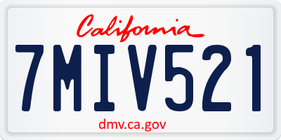 CA license plate 7MIV521