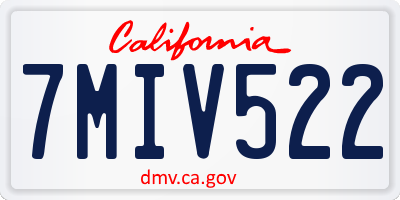 CA license plate 7MIV522