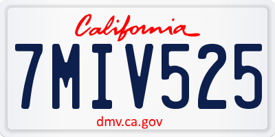 CA license plate 7MIV525