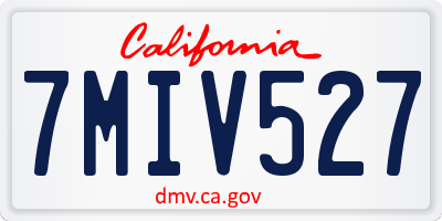 CA license plate 7MIV527