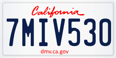 CA license plate 7MIV530