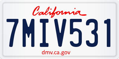 CA license plate 7MIV531