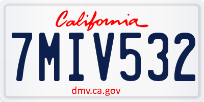 CA license plate 7MIV532