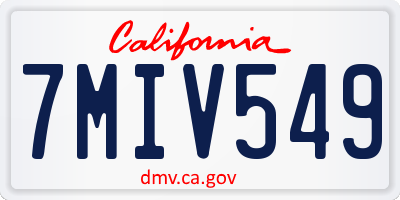 CA license plate 7MIV549