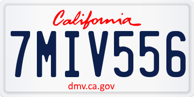 CA license plate 7MIV556