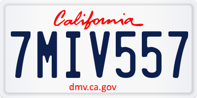CA license plate 7MIV557