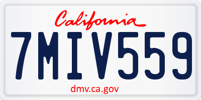 CA license plate 7MIV559