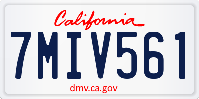 CA license plate 7MIV561