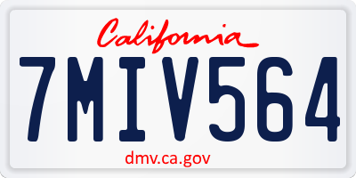 CA license plate 7MIV564