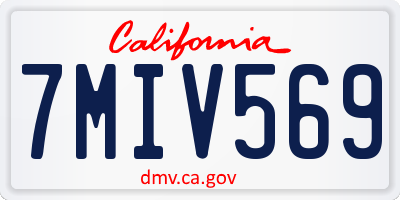 CA license plate 7MIV569