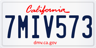 CA license plate 7MIV573