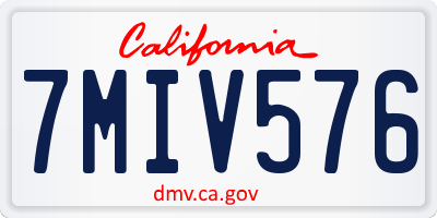 CA license plate 7MIV576
