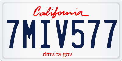 CA license plate 7MIV577