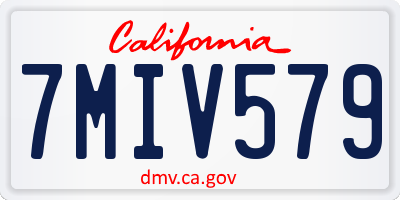 CA license plate 7MIV579