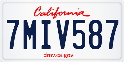 CA license plate 7MIV587