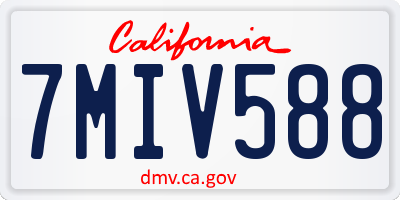 CA license plate 7MIV588