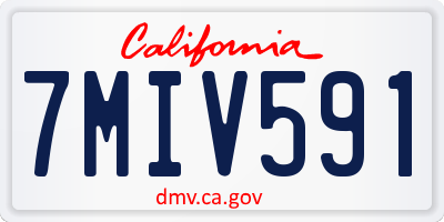 CA license plate 7MIV591