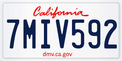 CA license plate 7MIV592