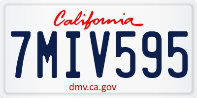 CA license plate 7MIV595