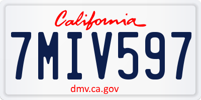 CA license plate 7MIV597