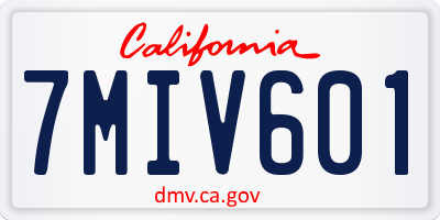 CA license plate 7MIV601