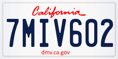 CA license plate 7MIV602