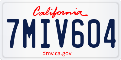 CA license plate 7MIV604