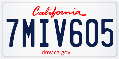 CA license plate 7MIV605