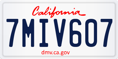 CA license plate 7MIV607