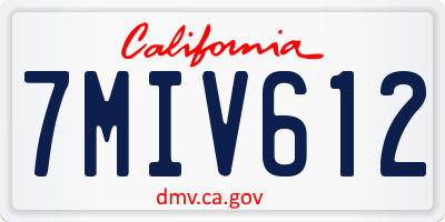 CA license plate 7MIV612