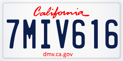 CA license plate 7MIV616