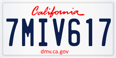 CA license plate 7MIV617