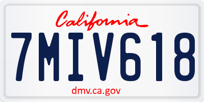 CA license plate 7MIV618