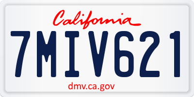 CA license plate 7MIV621