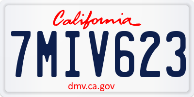 CA license plate 7MIV623