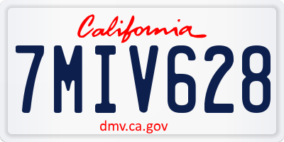 CA license plate 7MIV628