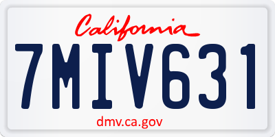 CA license plate 7MIV631