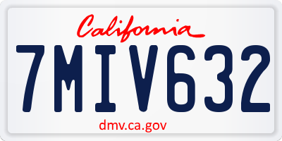 CA license plate 7MIV632