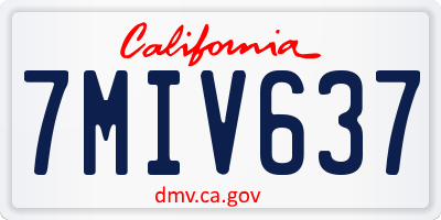 CA license plate 7MIV637