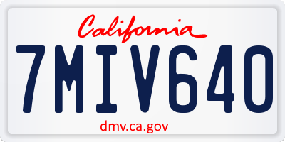 CA license plate 7MIV640