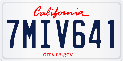 CA license plate 7MIV641