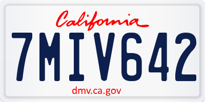 CA license plate 7MIV642