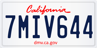 CA license plate 7MIV644