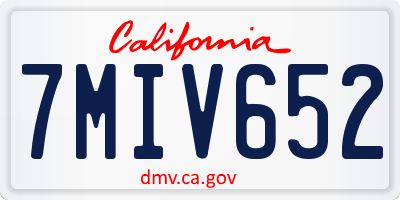 CA license plate 7MIV652