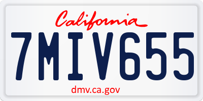 CA license plate 7MIV655