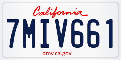 CA license plate 7MIV661