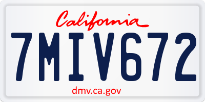CA license plate 7MIV672