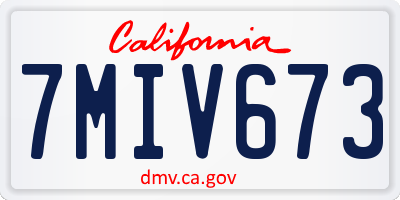 CA license plate 7MIV673