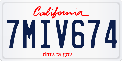 CA license plate 7MIV674
