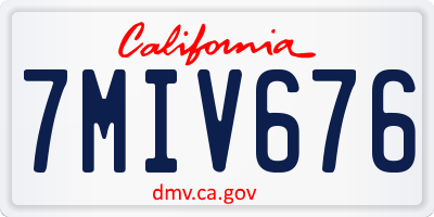 CA license plate 7MIV676
